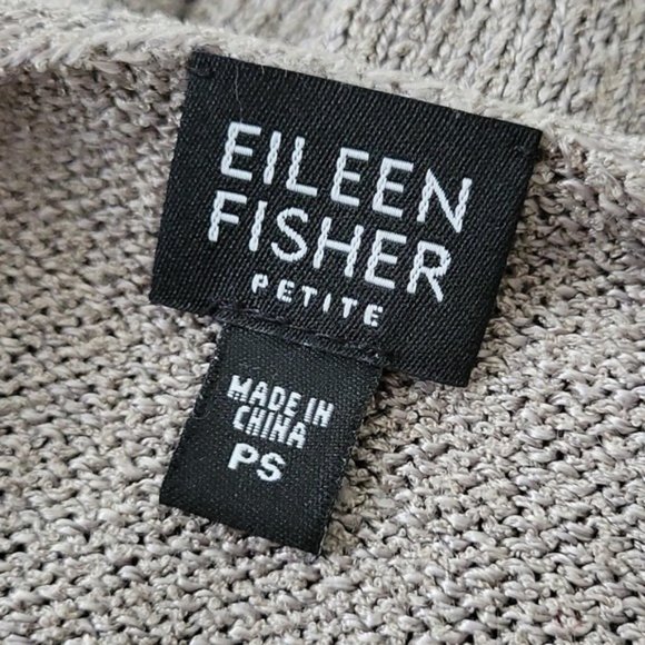 Eileen Fisher Petite gray silk blend knit cardigan - Picture 6 of 8